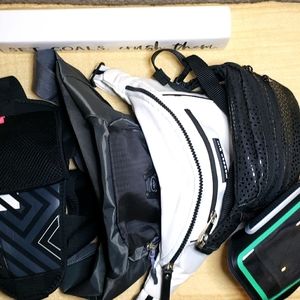 Four Fanny Packs and arm band